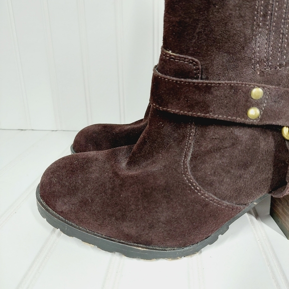 Women's Suede Ankle Boots - Picture 3 of 11